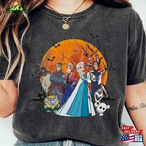 Frozen Elsa Anna Princess Team Trick Or Treat Pumpkin Comfort Colors T-Shirt Hoodie