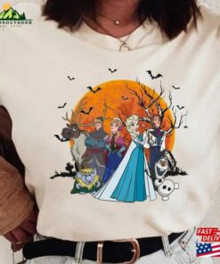 Frozen Elsa Anna Princess Team Trick Or Treat Pumpkin Comfort Colors T Shirt Hoodie 4