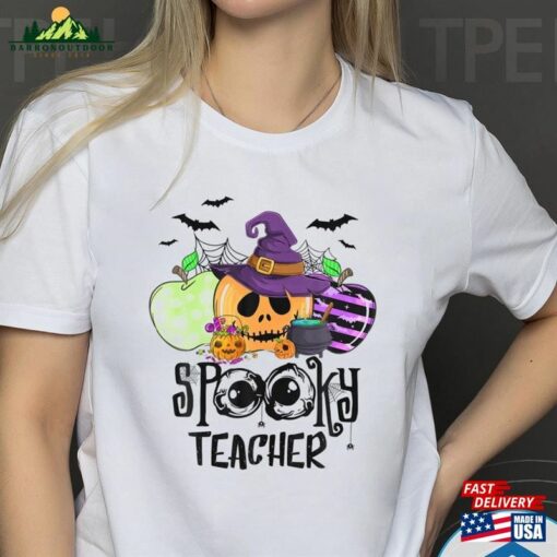 Funny Apples Pumpkin Spooky Teacher Halloween T-Shirt Sweatshirt Sweater Unisex