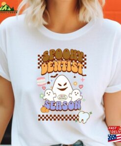 Funny Dentist Halloween Crewneck Retro Cute Ghost T-Shirt Vintage Hoodie Sweatshirt