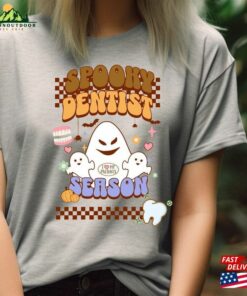 Funny Dentist Halloween Crewneck Retro Cute Ghost T-Shirt Vintage Hoodie Sweatshirt