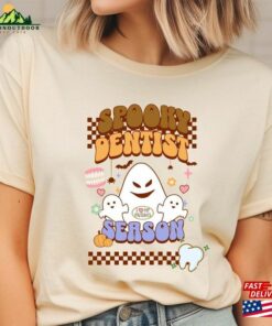Funny Dentist Halloween Crewneck Retro Cute Ghost T-Shirt Vintage Hoodie Sweatshirt 2 Funny Dentist Halloween Crewneck Retro Cute Ghost T Shirt Vintage Hoodie Sweatshirt 3