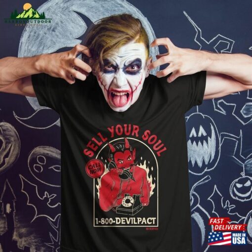 Funny Devil Calling No You Hang Up Sell Your Soul Good Deal With Satan First Ghost Halloween Costumes 2023 Shirt Sweatshirt Hoodie