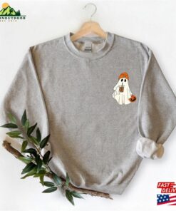 Funny Ghost Ice Coffee Sweatshirt Spooky Weatshirt Womens Halloween Classic