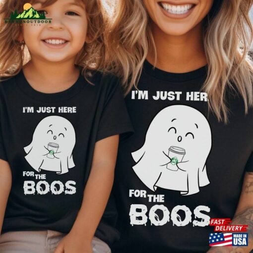Funny Halloween Family T-Shirt Spooky Mommy And Me Here For Boo Unisex Sweatshirt