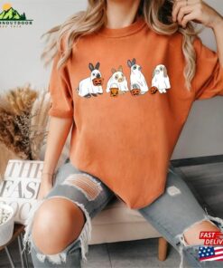 Funny Rabbit Ghost Sweatshirt Halloween Bunny T-Shirt Spooky Tee Unisex