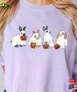 Funny Rabbit Ghost Sweatshirt Halloween Bunny T-Shirt Spooky Tee Unisex