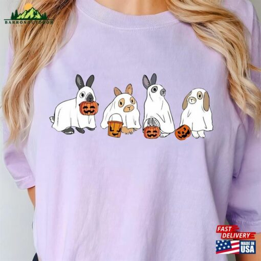 Funny Rabbit Ghost Sweatshirt Halloween Bunny T-Shirt Spooky Tee Unisex