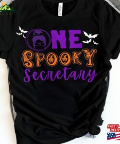 Funny Secretary Halloween Shirt One Spooky Tee Scary Unisex Hoodie