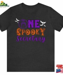 Funny Secretary Halloween Shirt One Spooky Tee Scary Unisex Hoodie 3
