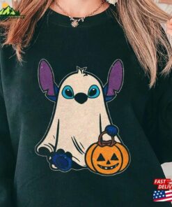 Funny Stitch Ghost Halloween Sweatshirt Vintagestitch Pumpkin Shirt Party 2023 Unisex