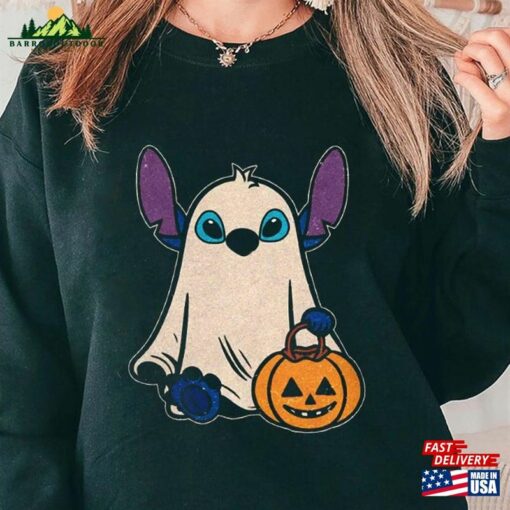 Funny Stitch Ghost Halloween Sweatshirt Vintagestitch Pumpkin Shirt Party 2023 Unisex