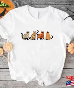 Ghost Cats Shirts Halloween Cat Tees Gift For T-Shirt Unisex