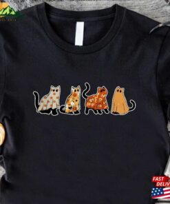 Ghost Cats Shirts Halloween Cat Tees Gift For T-Shirt Unisex