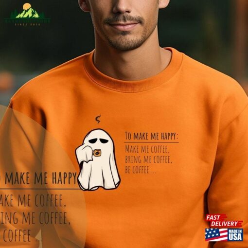 Ghost Coffee Sweatshirt 2023 Happy Halloween Sweater T-Shirt