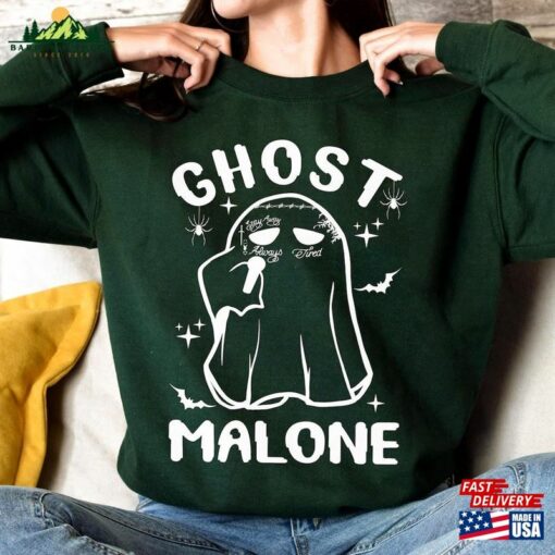 Ghost Malone Shirt Tee Spooky Season Sweatshirt Hoodie Classic