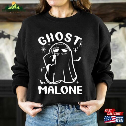 Ghost Malone Shirt Tee Spooky Season Sweatshirt Hoodie Classic