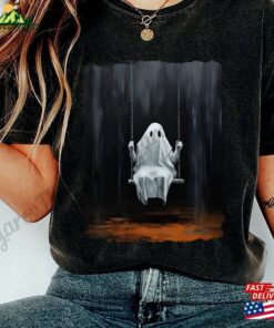 Ghost On Swing Shirt Halloween Gift Hoodie T-Shirt