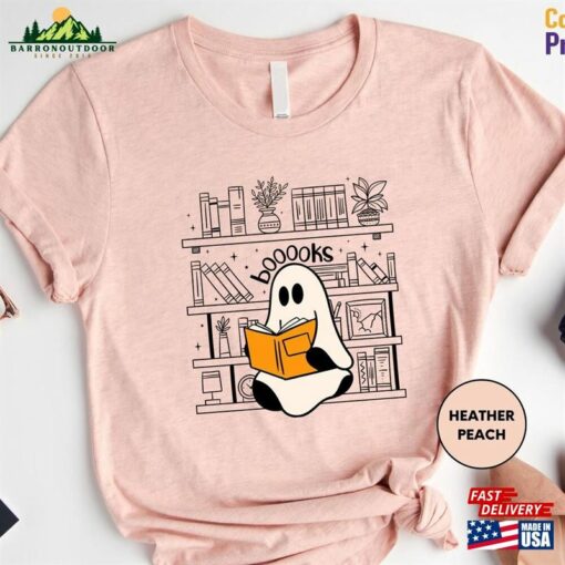 Ghost Reading Books Shirt Bookish Halloween Teacher Gift Sweatshirt Unisex