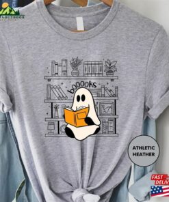 Ghost Reading Books Shirt Bookish Halloween Teacher Gift Sweatshirt Unisex 3