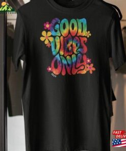 Good Vibes 2023 Colorful Psychedelic Men’S Black Tee Nwt Unisex Hoodie