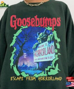 Goosebumps Horrorland Crewneck Sweatshirt Forest Green Halloween 2023 Gift Unisex