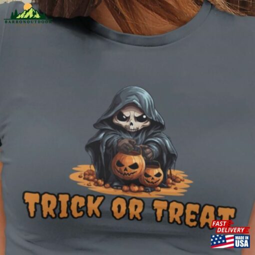 Grim Reaper Trick Or Treat Halloween Shirt Unisex Classic