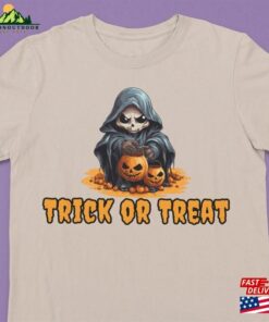Grim Reaper Trick Or Treat Halloween Shirt Unisex Classic 3