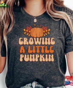 Growing A Little Pumpkin Halloween 2023 T-Shirt Autumn Aesthetic Fall Shirts Hoodie