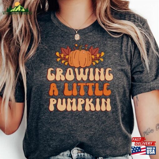 Growing A Little Pumpkin Halloween 2023 T-Shirt Autumn Aesthetic Fall Shirts Hoodie