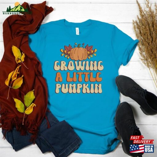 Growing A Little Pumpkin Halloween 2023 T-Shirt Autumn Aesthetic Fall Shirts Hoodie