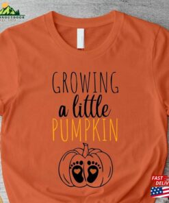 Growing A Little Pumpkin T-Shirt New Mom To Be Funny Maternity Tee Sweatshirt