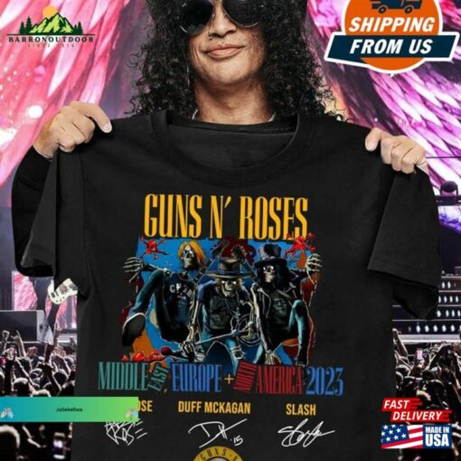 Guns N Roses Shirt Tour 2023 Rock Band Unisex Hoodie