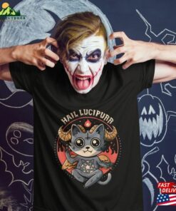 Hail Lucipurr Purr Cute Hell Funny Devil Kawaii Lucifer Humor Cat Kitten Halloween Costumes 2023 Vintage T-Shirt Classic Sweatshirt