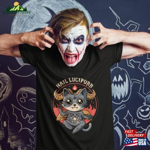 Hail Lucipurr Purr Cute Hell Funny Devil Kawaii Lucifer Humor Cat Kitten Halloween Costumes 2023 Vintage T-Shirt Classic Sweatshirt