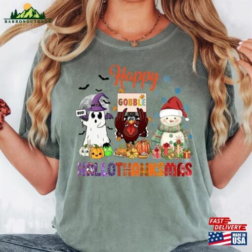 Hallothanksmas Gift Halloween Shirt Thanksgiving Top Unisex Hoodie