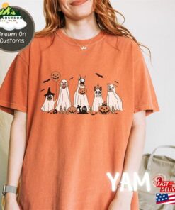 Halloween 2023 Ghost Dogs Comfort Colors® T-Shirt Cute Dog Tee Spooky Mom Gift Hoodie Classic