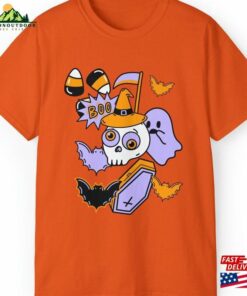 Halloween 2023 Spooky Skull Bats Ghost Shirt Sweatshirt T-Shirt