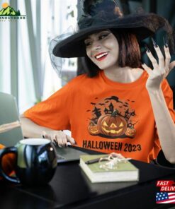 Halloween 2023 Unisex Jersey Short Sleeve Tee Pumpkin Shirt Happy T-Shirt Hoodie 3 Halloween 2023 Unisex Jersey Short Sleeve Tee Pumpkin Shirt Happy T Shirt Hoodie 4