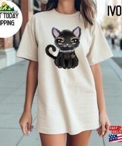 Halloween Black Cat Shirts Shirt Comfort Colors T-Shirt Classic