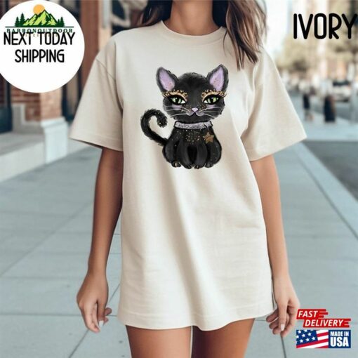 Halloween Black Cat Shirts Shirt Comfort Colors T-Shirt Classic