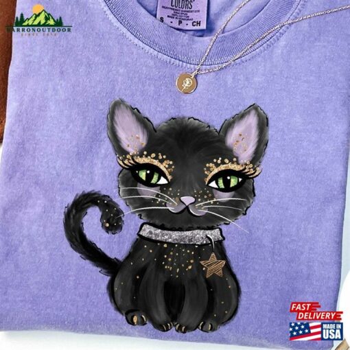 Halloween Black Cat Shirts Shirt Comfort Colors T-Shirt Classic