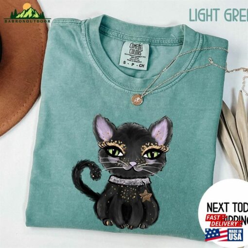 Halloween Black Cat Shirts Shirt Comfort Colors T-Shirt Classic