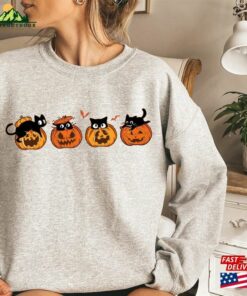 Halloween Black Cat Sweatshirt Pumpkin Shirt Sweater Classic T-Shirt