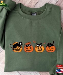 Halloween Black Cat Sweatshirt Pumpkin Shirt Sweater Classic T-Shirt