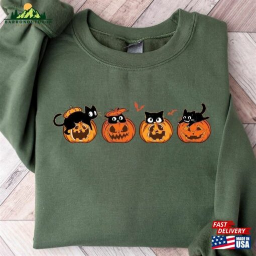 Halloween Black Cat Sweatshirt Sweater Cool Shirt Classic Hoodie