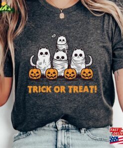 Halloween Cats Shirt Cat Ghost Classic Unisex