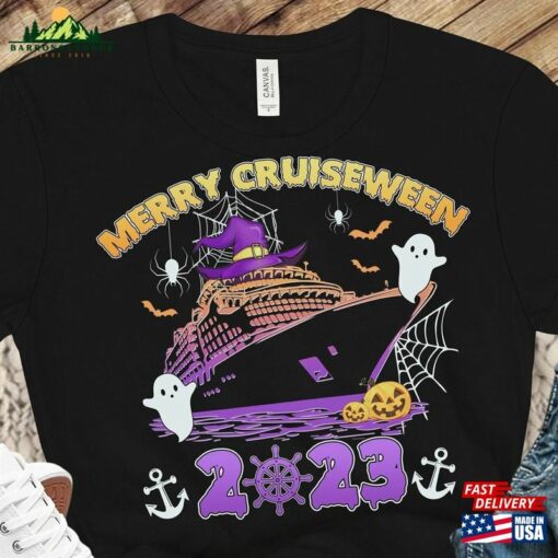 Halloween Cruise 2023 Shirt Merry Cruiseween Family Group Shirts Spooky Matching Tshirt Unisex T-Shirt