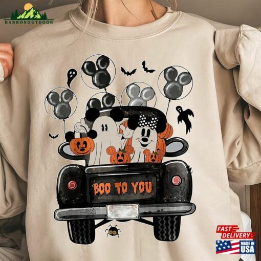 Halloween Disney Balloon Mickey Minnie Sweatshirt Boo To You Unisex T-Shirt Spooky Season Comfort Color Shirt Hoodie