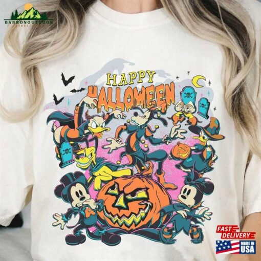 Halloween Disney Comfort Colors Shirt Mickey Not So Scary Party 2023 And Friends Hoodie Unisex